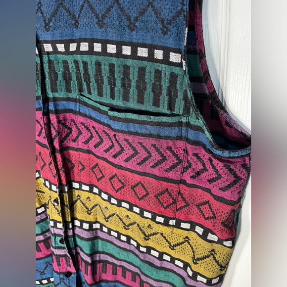 Vintage Women’s Honors Plus Size 20w Sleeveless Multicolor Rare Button Shirt - Picture 5 of 7